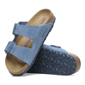 NWOB Birkenstock Men's Arizona Sky Blue Suede Leather Soft Footbed EU 46 US 13